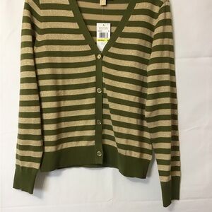 Michael Koros Sparkly Cardigan Green and Gold Women’s Medium